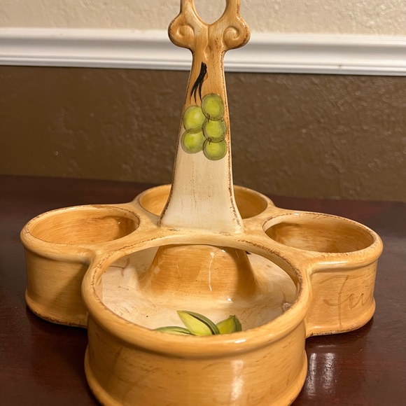 Vintage Oil & Vinegar Ceramic Cruet Set with Salt & Pepper, El Camino Brand - Picture 5 of 10